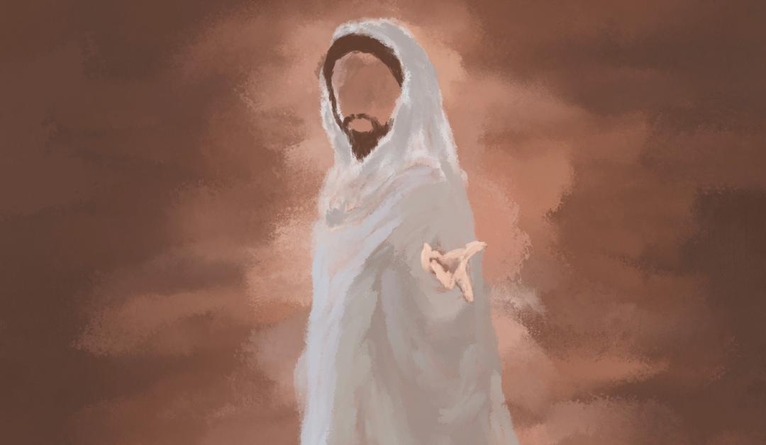 Illustration of Jesus reaching out to the viewer