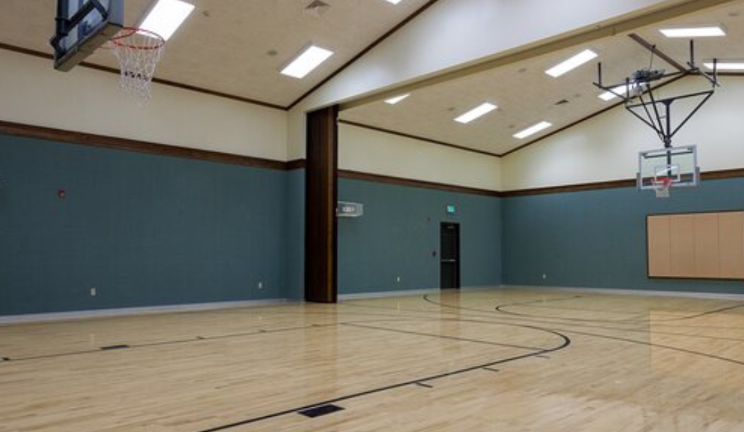 A cultural hall/gym in a building of the Church of Jesus Christ of Latter-day Saints